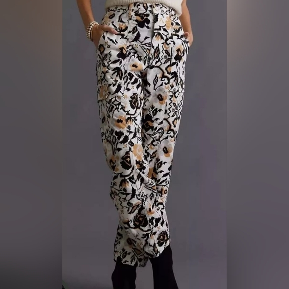 Anthropologie corduroy print cargo pants - going to consignment store Saturday, - Picture 1 of 6